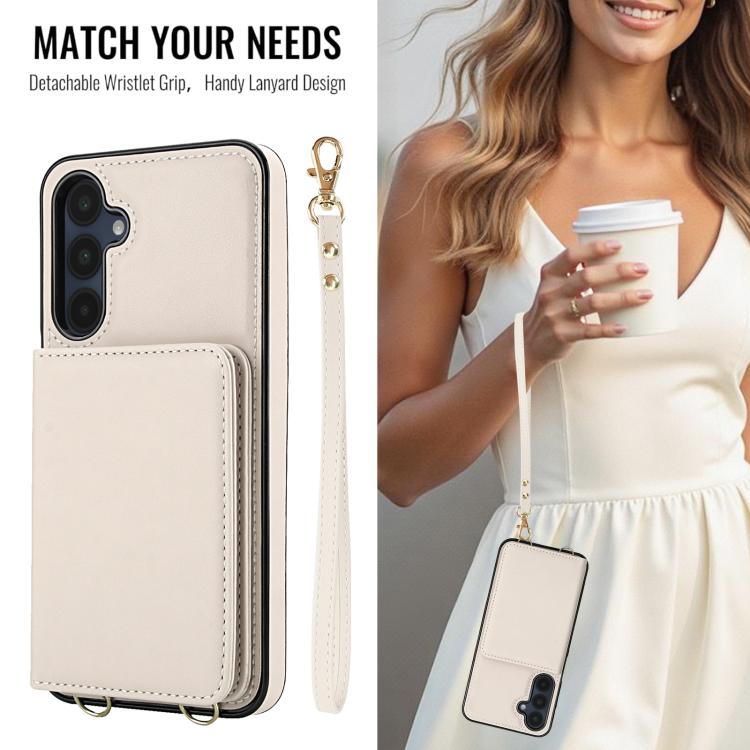 For Samsung Galaxy A16 5G Crossbody Dual-buckle Wallet RFID Back Leather Phone Case