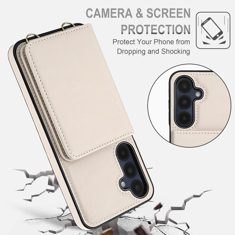 For Samsung Galaxy A16 5G Crossbody Dual-buckle Wallet RFID Back Leather Phone Case