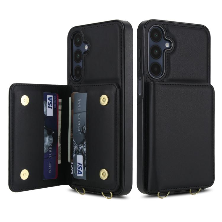 For Samsung Galaxy A16 5G Crossbody Dual-buckle Wallet RFID Back Leather Phone Case