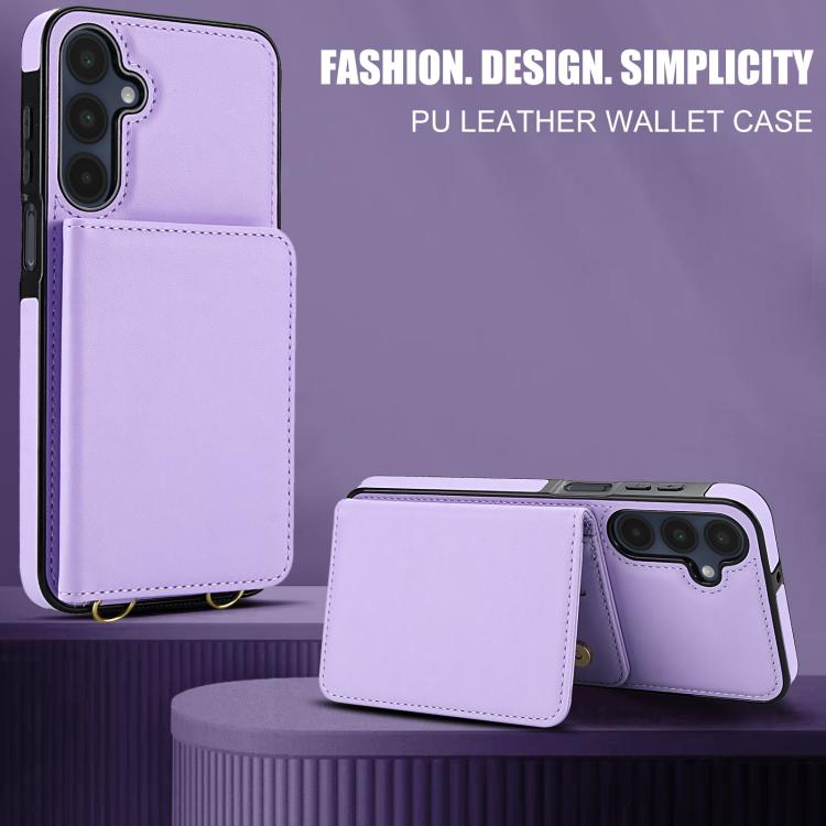 For Samsung Galaxy A16 5G Crossbody Dual-buckle Wallet RFID Back Leather Phone Case