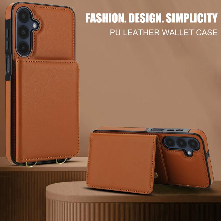 For Samsung Galaxy A16 5G Crossbody Dual-buckle Wallet RFID Back Leather Phone Case