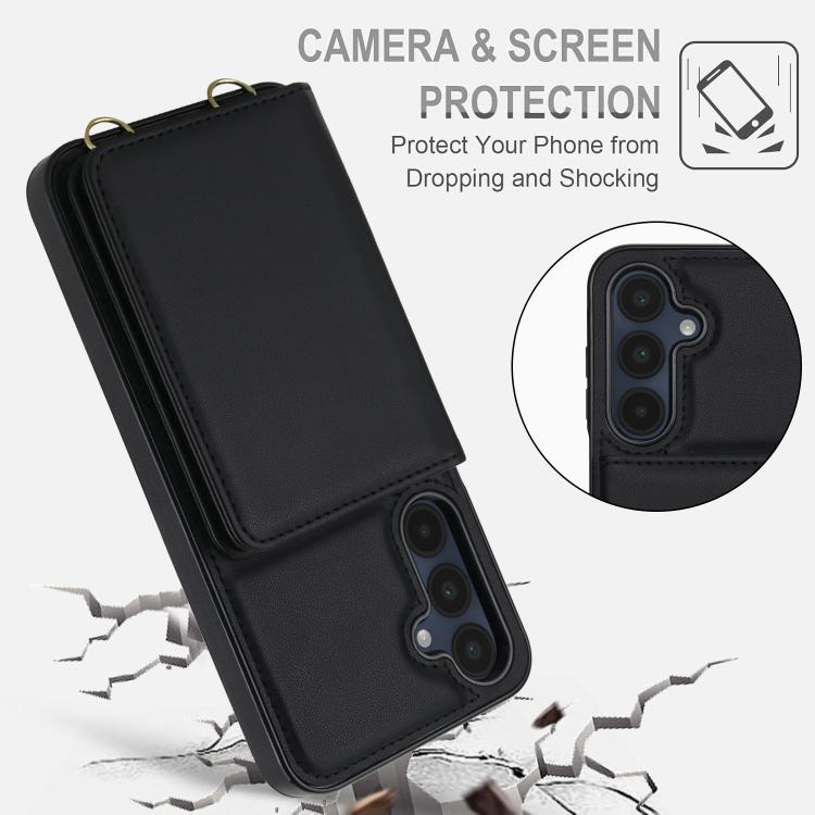 For Samsung Galaxy A26 5G Crossbody Dual-buckle Wallet RFID Back Leather Phone Case