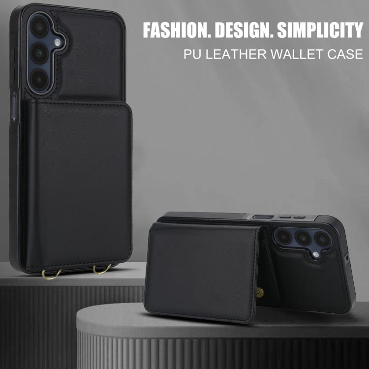 For Samsung Galaxy A26 5G Crossbody Dual-buckle Wallet RFID Back Leather Phone Case