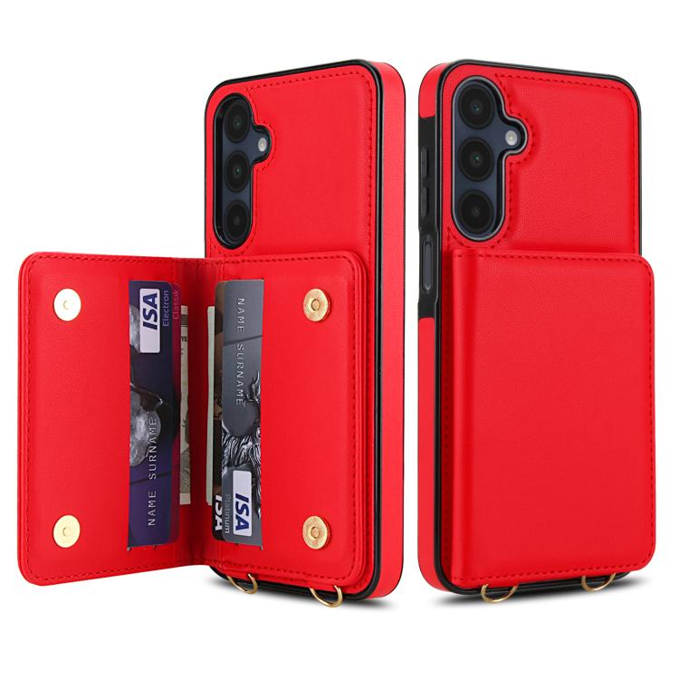 For Samsung Galaxy A26 5G Crossbody Dual-buckle Wallet RFID Back Leather Phone Case