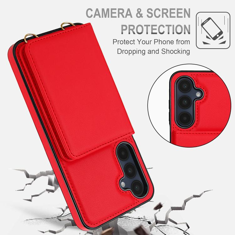 For Samsung Galaxy A26 5G Crossbody Dual-buckle Wallet RFID Back Leather Phone Case
