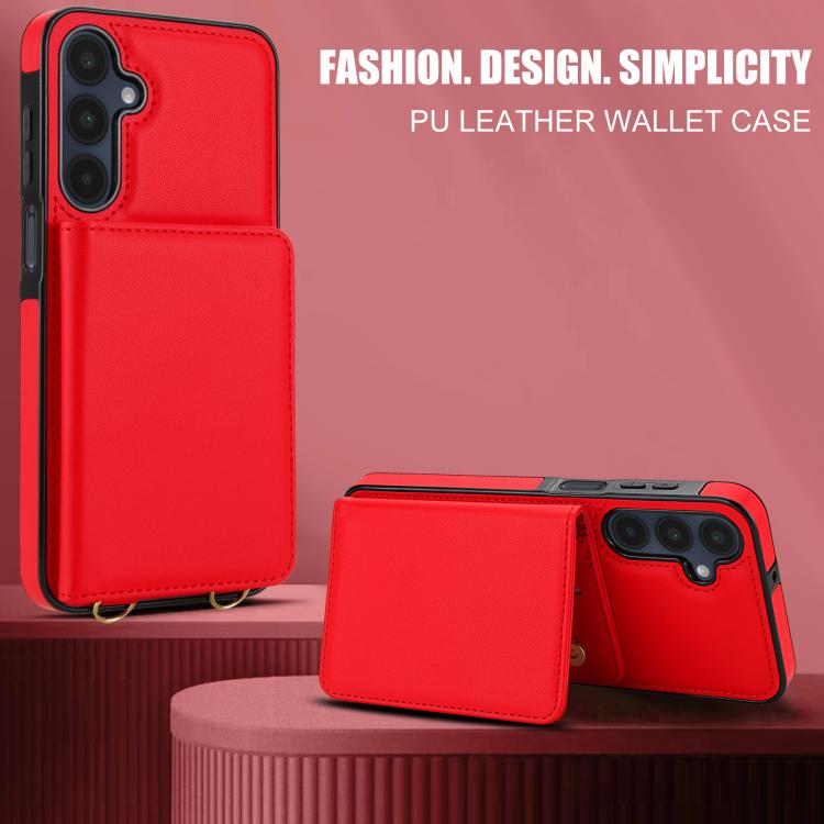 For Samsung Galaxy A26 5G Crossbody Dual-buckle Wallet RFID Back Leather Phone Case
