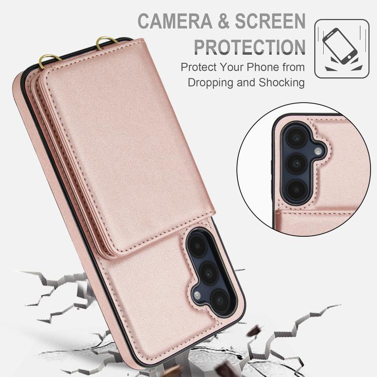 For Samsung Galaxy A26 5G Crossbody Dual-buckle Wallet RFID Back Leather Phone Case