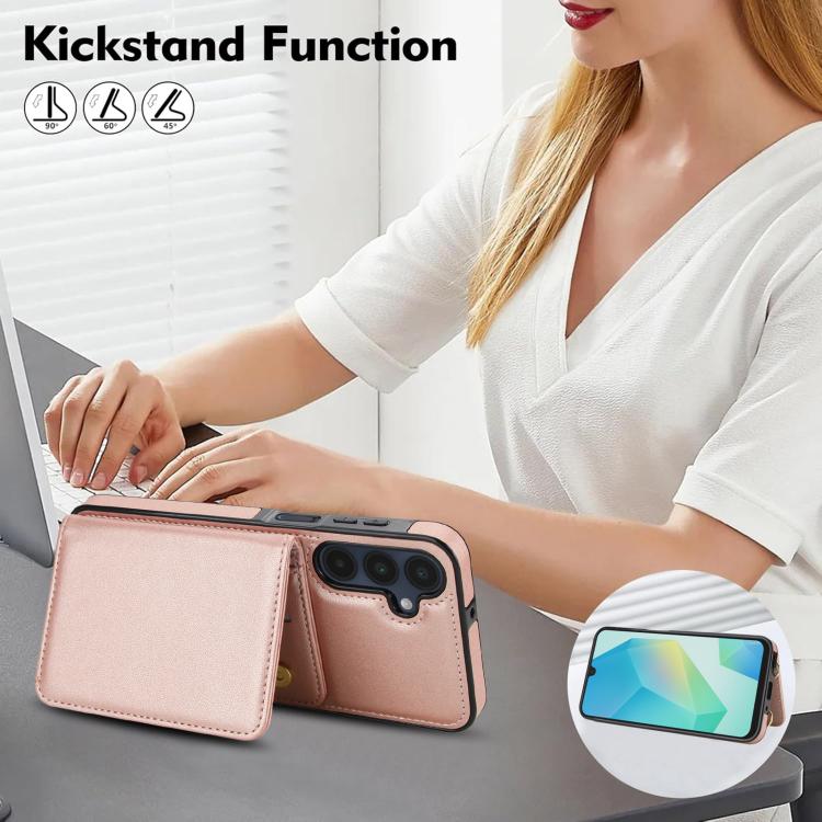 For Samsung Galaxy A26 5G Crossbody Dual-buckle Wallet RFID Back Leather Phone Case