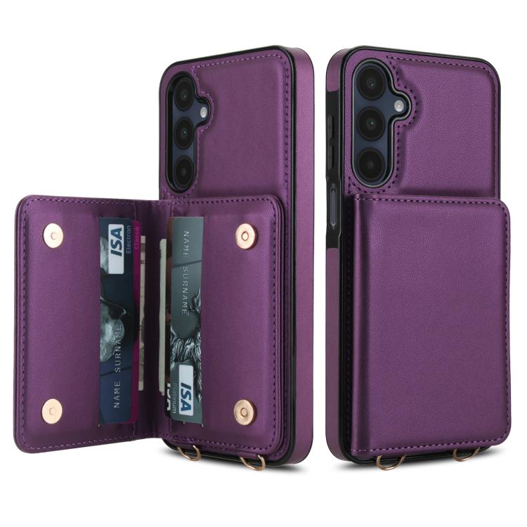 For Samsung Galaxy A26 5G Crossbody Dual-buckle Wallet RFID Back Leather Phone Case