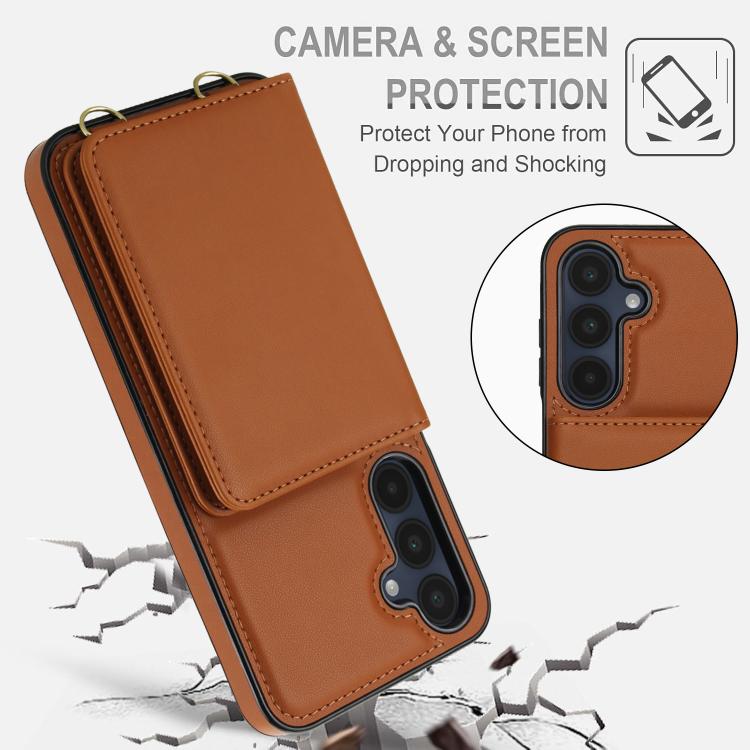 For Samsung Galaxy A26 5G Crossbody Dual-buckle Wallet RFID Back Leather Phone Case