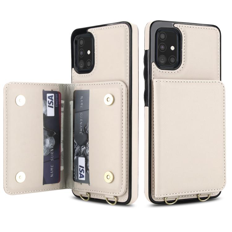 For Samsung Galaxy A51 4G Crossbody Dual-buckle Wallet RFID Back Leather Phone Case