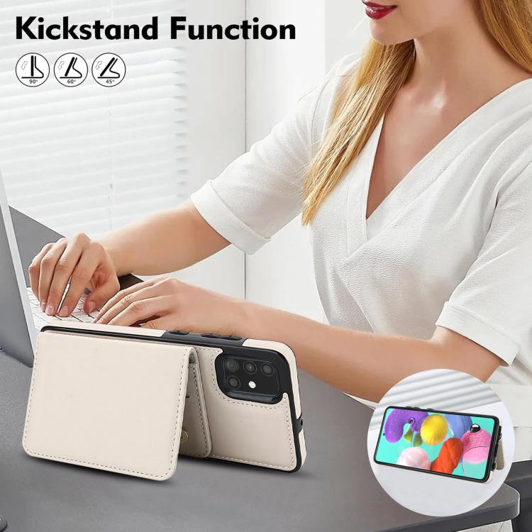 For Samsung Galaxy A71 4G Crossbody Dual-buckle Wallet RFID Back Leather Phone Case