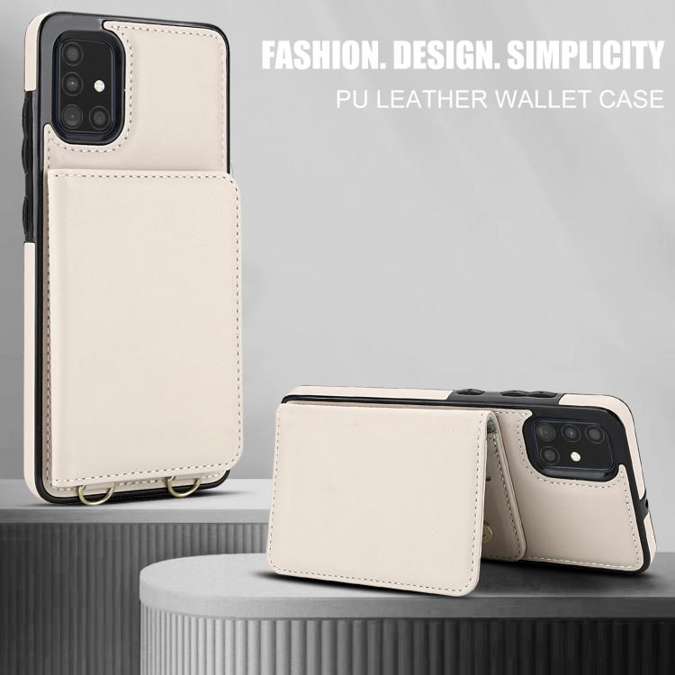 For Samsung Galaxy A71 4G Crossbody Dual-buckle Wallet RFID Back Leather Phone Case