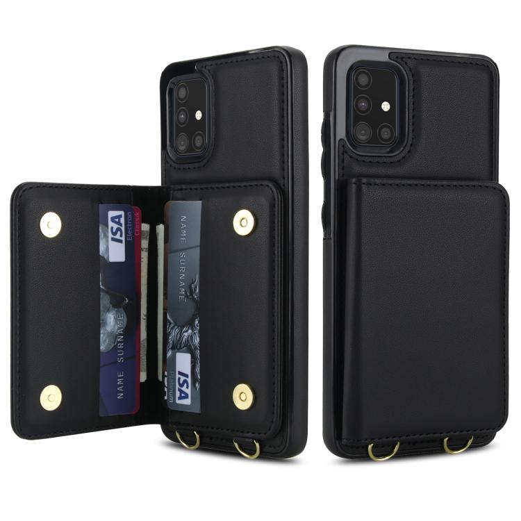 For Samsung Galaxy A71 4G Crossbody Dual-buckle Wallet RFID Back Leather Phone Case