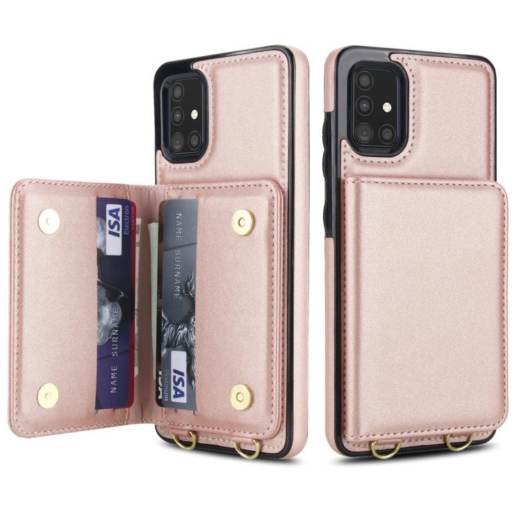 For Samsung Galaxy A71 4G Crossbody Dual-buckle Wallet RFID Back Leather Phone Case