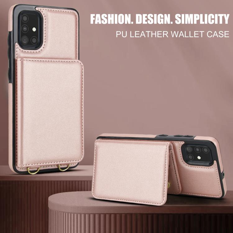 For Samsung Galaxy A71 4G Crossbody Dual-buckle Wallet RFID Back Leather Phone Case