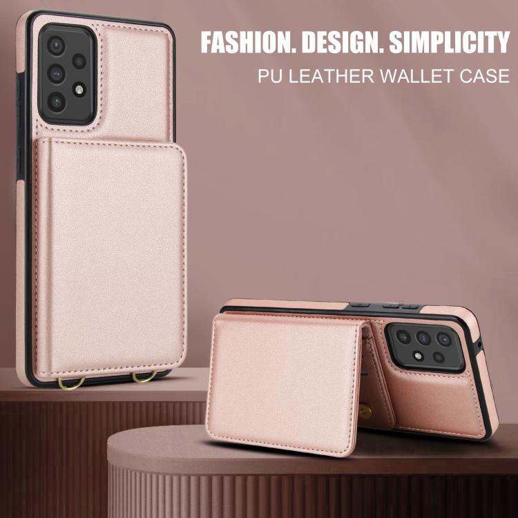 For Samsung Galaxy A52 5G / 4G Crossbody Dual-buckle Wallet RFID Back Leather Phone Case