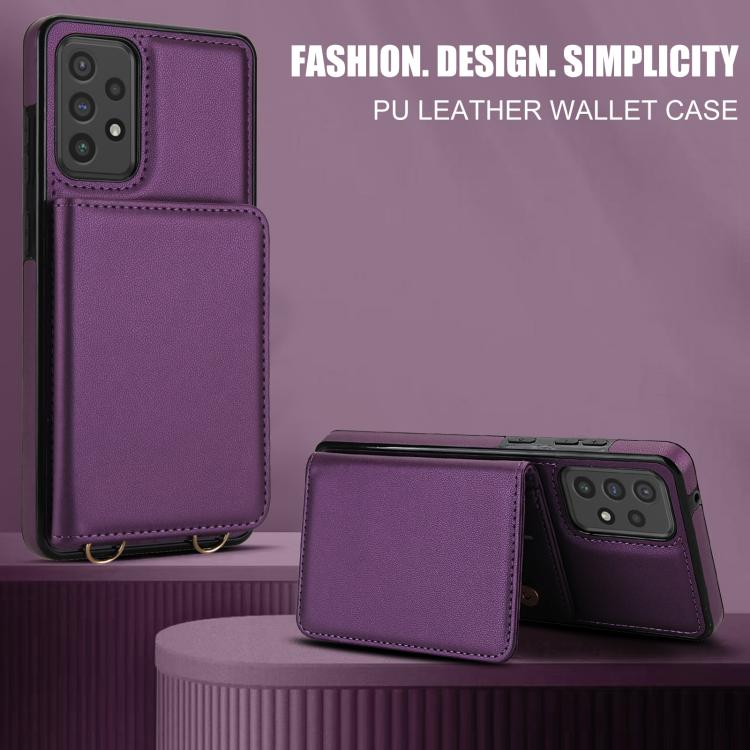 For Samsung Galaxy A52 5G / 4G Crossbody Dual-buckle Wallet RFID Back Leather Phone Case