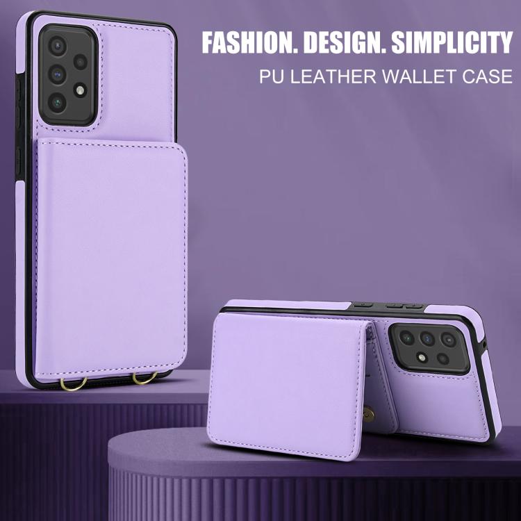 For Samsung Galaxy A52 5G / 4G Crossbody Dual-buckle Wallet RFID Back Leather Phone Case
