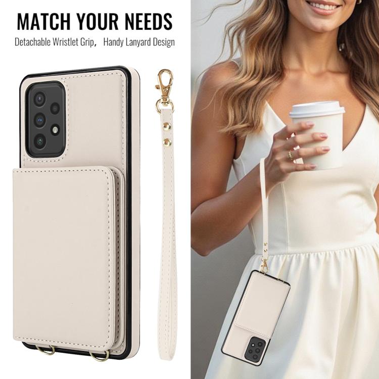 For Samsung Galaxy A53 5G / 4G Crossbody Dual-buckle Wallet RFID Back Leather Phone Case