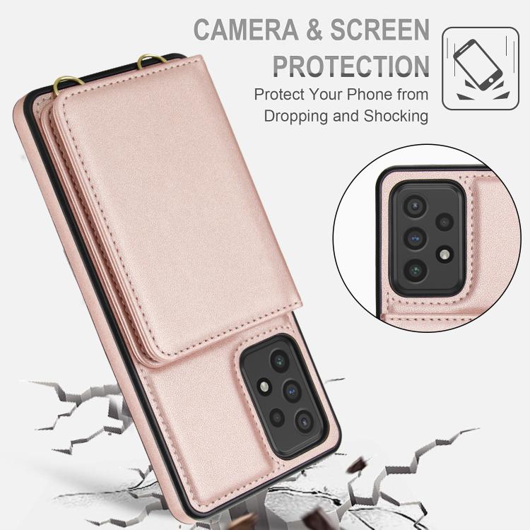 For Samsung Galaxy A53 5G / 4G Crossbody Dual-buckle Wallet RFID Back Leather Phone Case