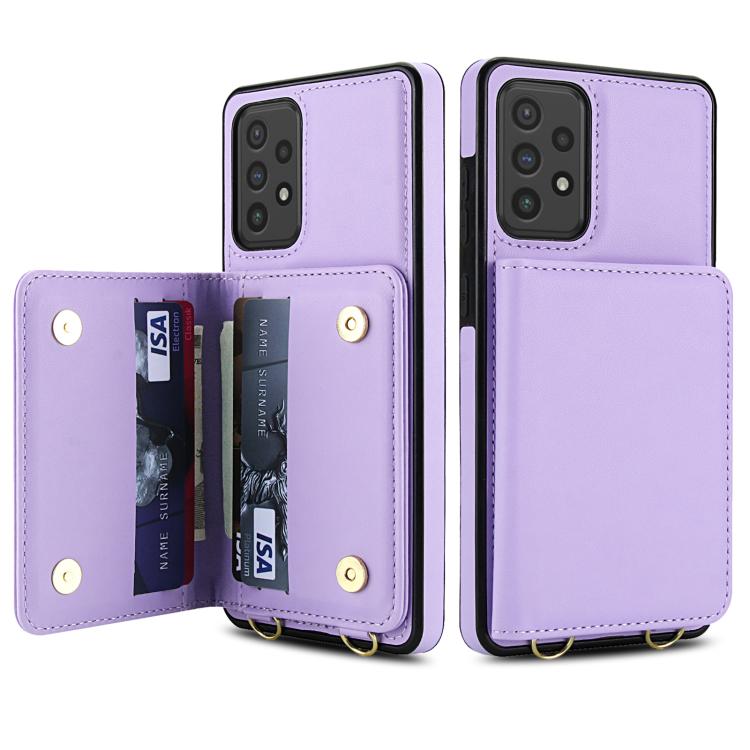 For Samsung Galaxy A53 5G / 4G Crossbody Dual-buckle Wallet RFID Back Leather Phone Case