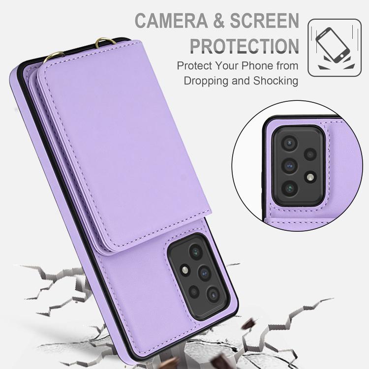 For Samsung Galaxy A53 5G / 4G Crossbody Dual-buckle Wallet RFID Back Leather Phone Case