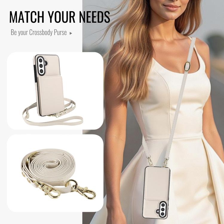 For Samsung Galaxy A56 5G Crossbody Dual-buckle Wallet RFID Back Leather Phone Case