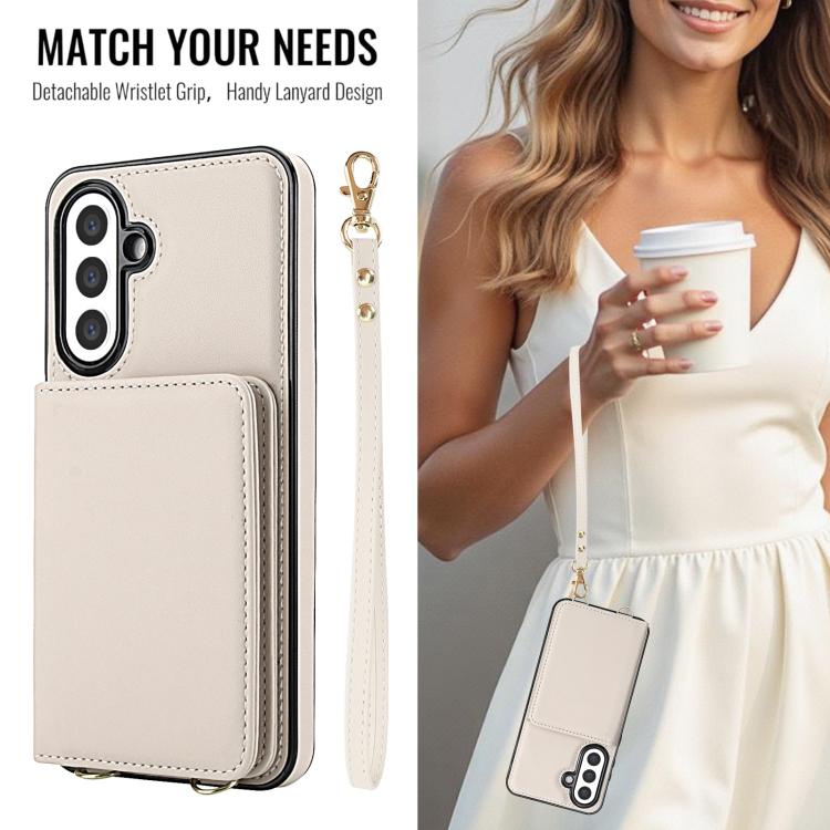 For Samsung Galaxy A36 5G Crossbody Dual-buckle Wallet RFID Back Leather Phone Case