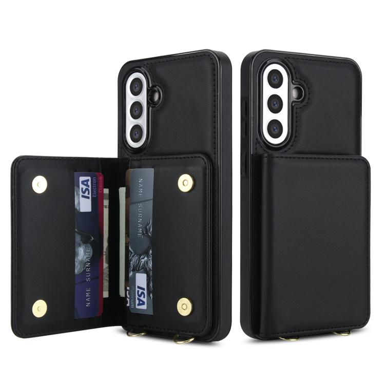 For Samsung Galaxy A36 5G Crossbody Dual-buckle Wallet RFID Back Leather Phone Case