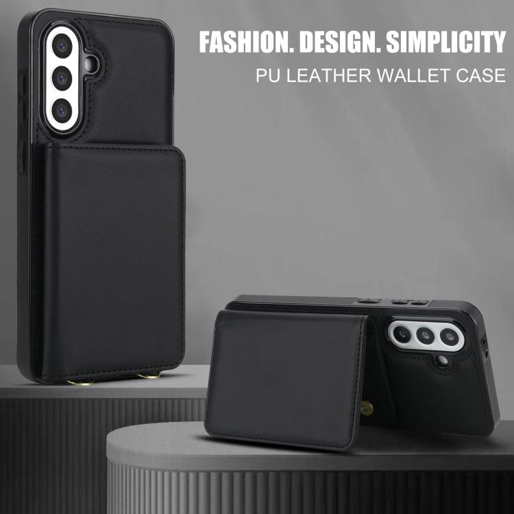 For Samsung Galaxy A36 5G Crossbody Dual-buckle Wallet RFID Back Leather Phone Case