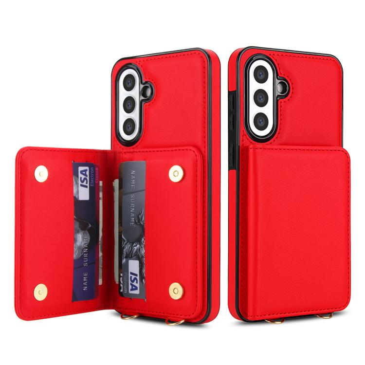 For Samsung Galaxy A36 5G Crossbody Dual-buckle Wallet RFID Back Leather Phone Case