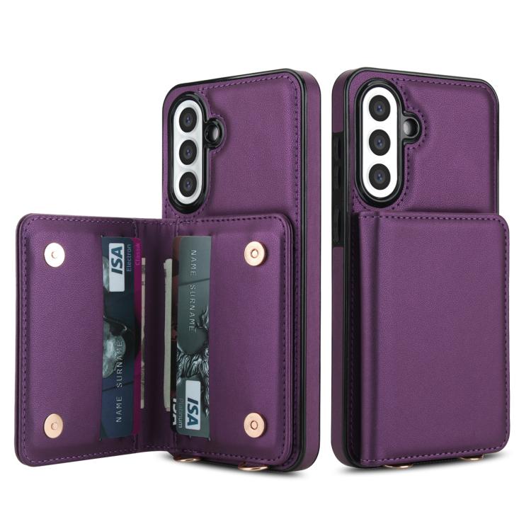 For Samsung Galaxy A36 5G Crossbody Dual-buckle Wallet RFID Back Leather Phone Case