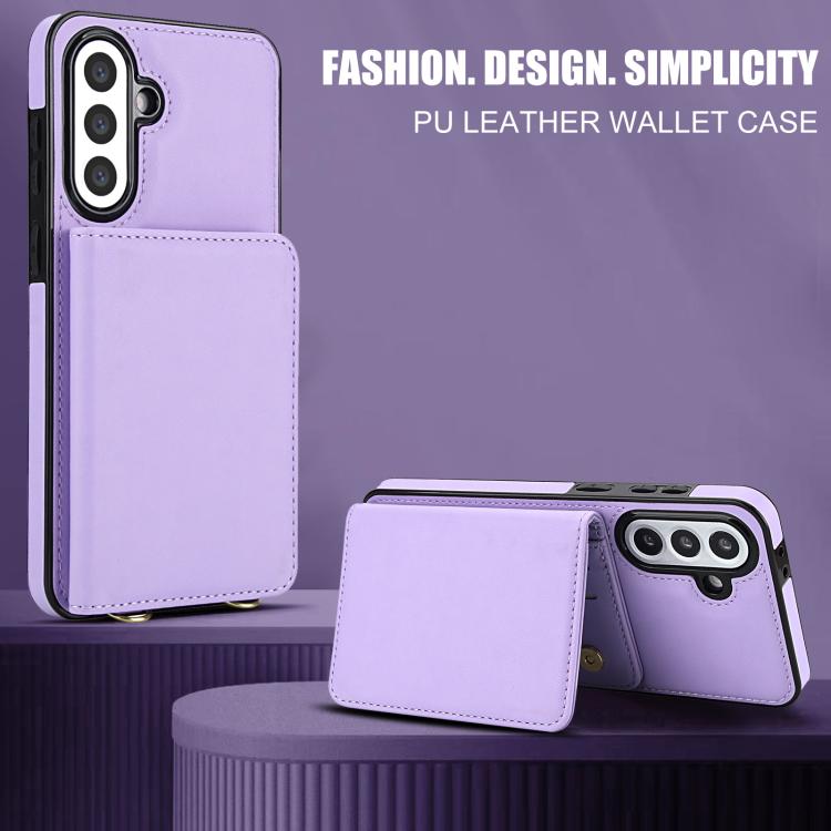 For Samsung Galaxy A36 5G Crossbody Dual-buckle Wallet RFID Back Leather Phone Case
