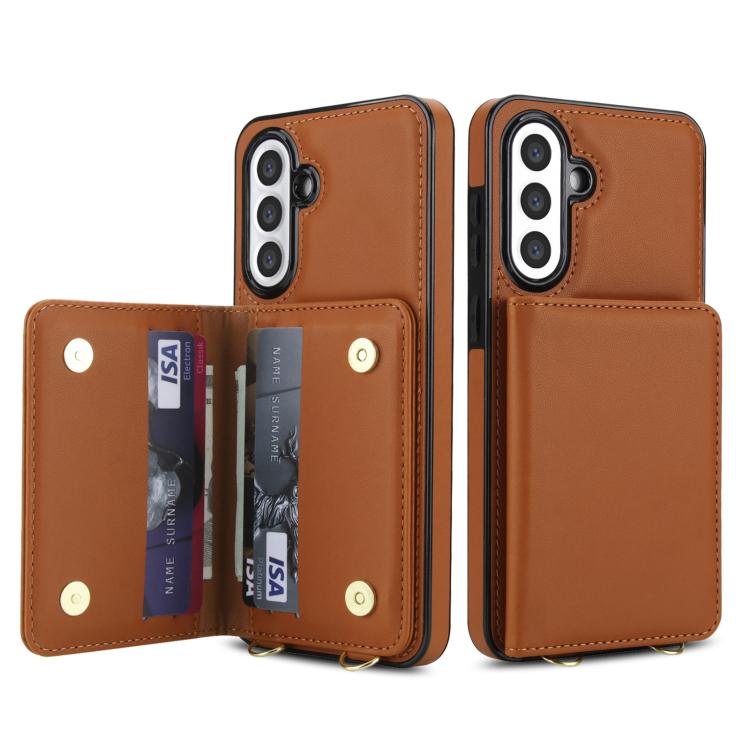 For Samsung Galaxy A36 5G Crossbody Dual-buckle Wallet RFID Back Leather Phone Case