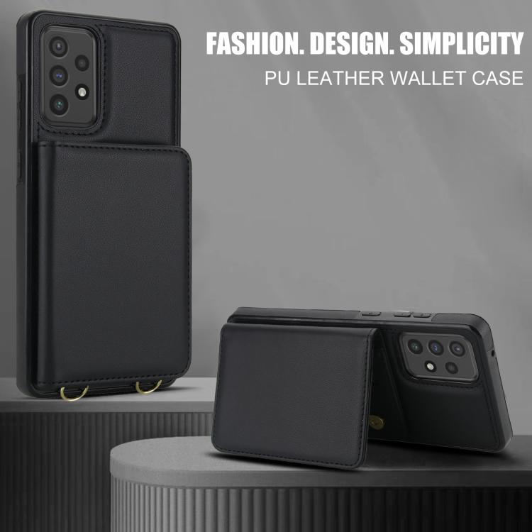 For Samsung Galaxy A72 5G / 4G Crossbody Dual-buckle Wallet RFID Back Leather Phone Case