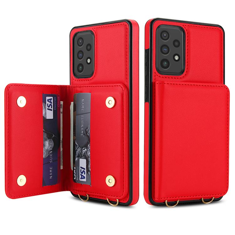 For Samsung Galaxy A72 5G / 4G Crossbody Dual-buckle Wallet RFID Back Leather Phone Case