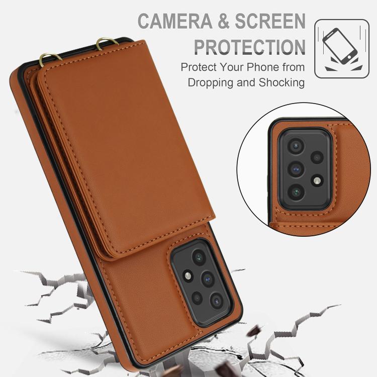 For Samsung Galaxy A72 5G / 4G Crossbody Dual-buckle Wallet RFID Back Leather Phone Case