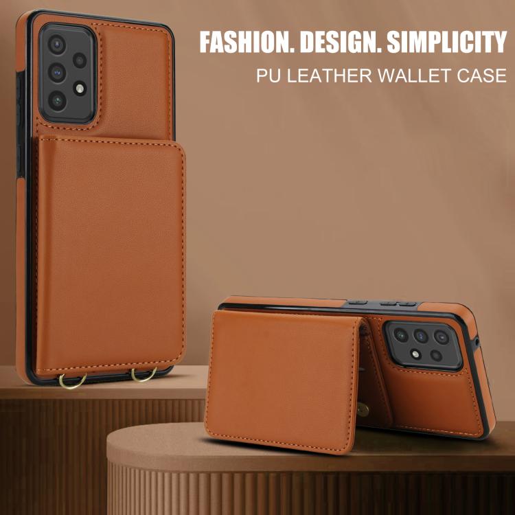 For Samsung Galaxy A72 5G / 4G Crossbody Dual-buckle Wallet RFID Back Leather Phone Case