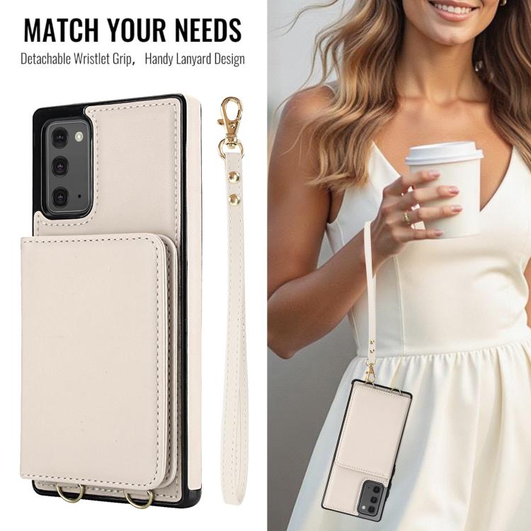 For Samsung Galaxy Note20 Crossbody Dual-buckle Wallet RFID Back Leather Phone Case
