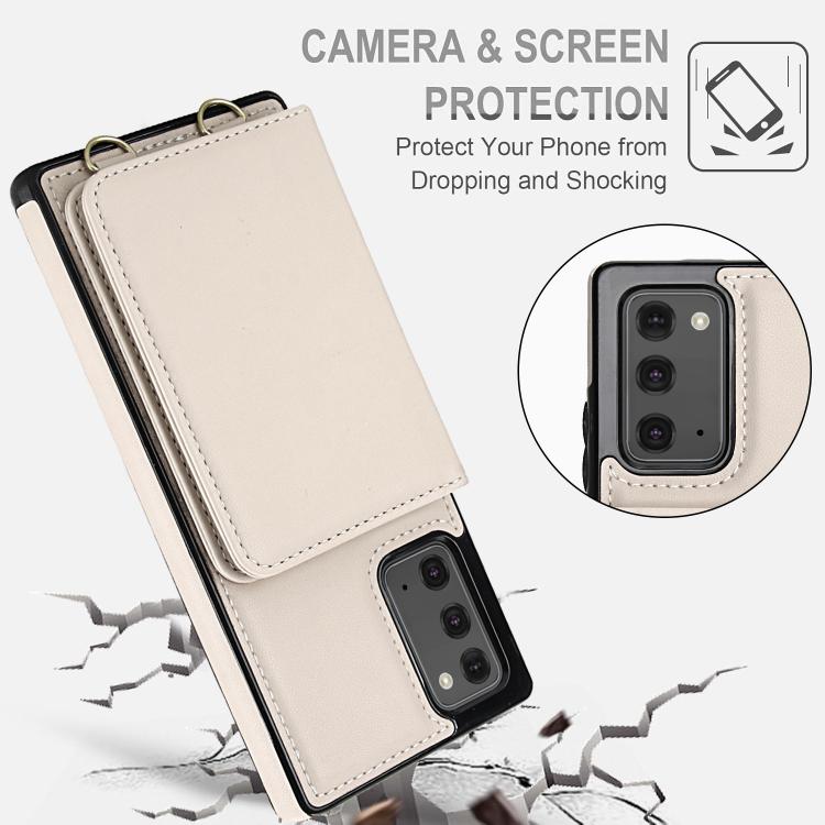For Samsung Galaxy Note20 Crossbody Dual-buckle Wallet RFID Back Leather Phone Case