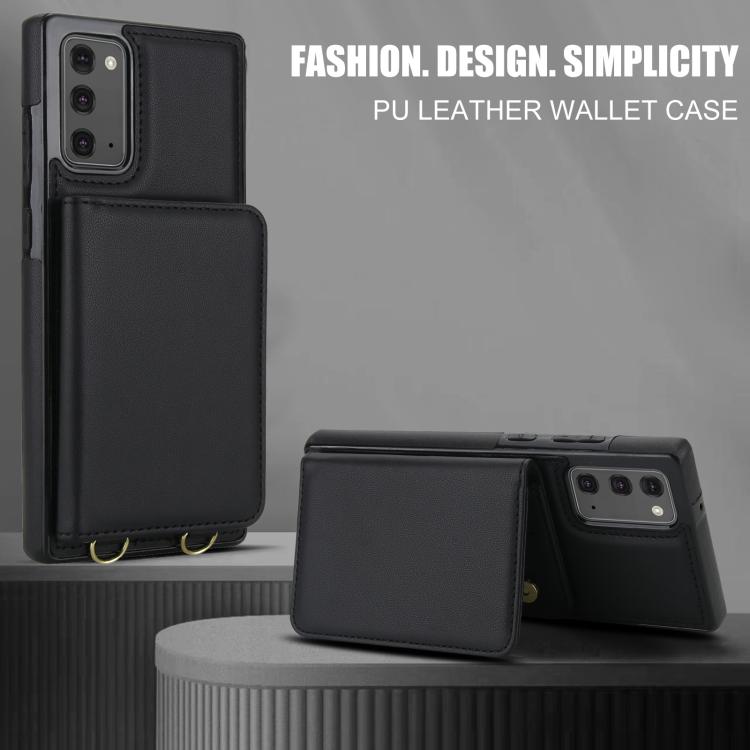 For Samsung Galaxy Note20 Crossbody Dual-buckle Wallet RFID Back Leather Phone Case