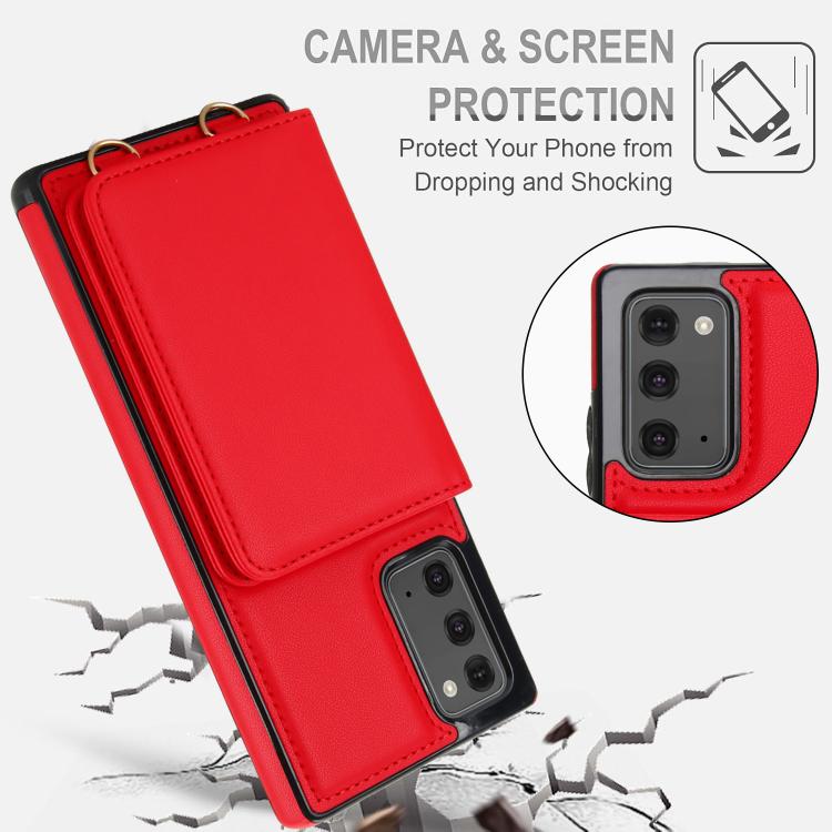 For Samsung Galaxy Note20 Crossbody Dual-buckle Wallet RFID Back Leather Phone Case