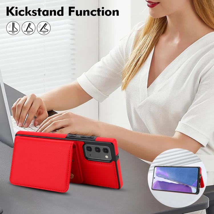 For Samsung Galaxy Note20 Crossbody Dual-buckle Wallet RFID Back Leather Phone Case