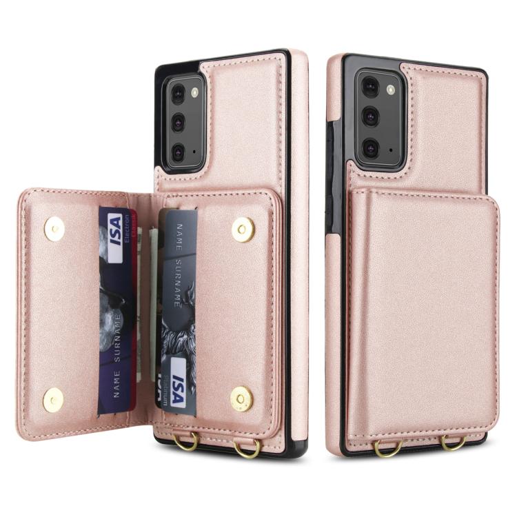 For Samsung Galaxy Note20 Crossbody Dual-buckle Wallet RFID Back Leather Phone Case