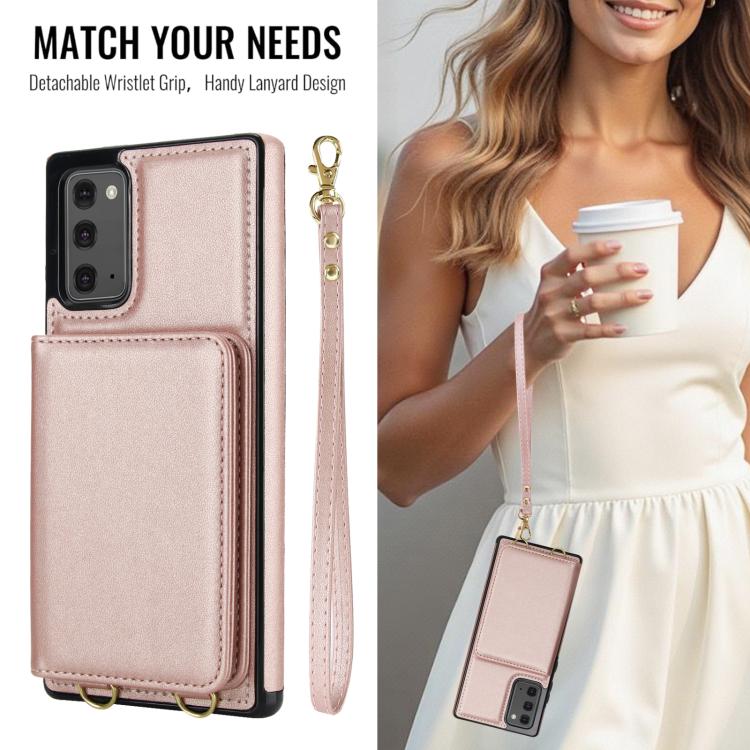 For Samsung Galaxy Note20 Crossbody Dual-buckle Wallet RFID Back Leather Phone Case
