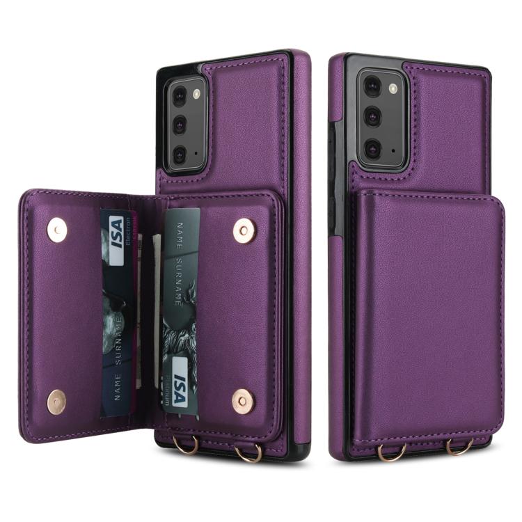 For Samsung Galaxy Note20 Crossbody Dual-buckle Wallet RFID Back Leather Phone Case