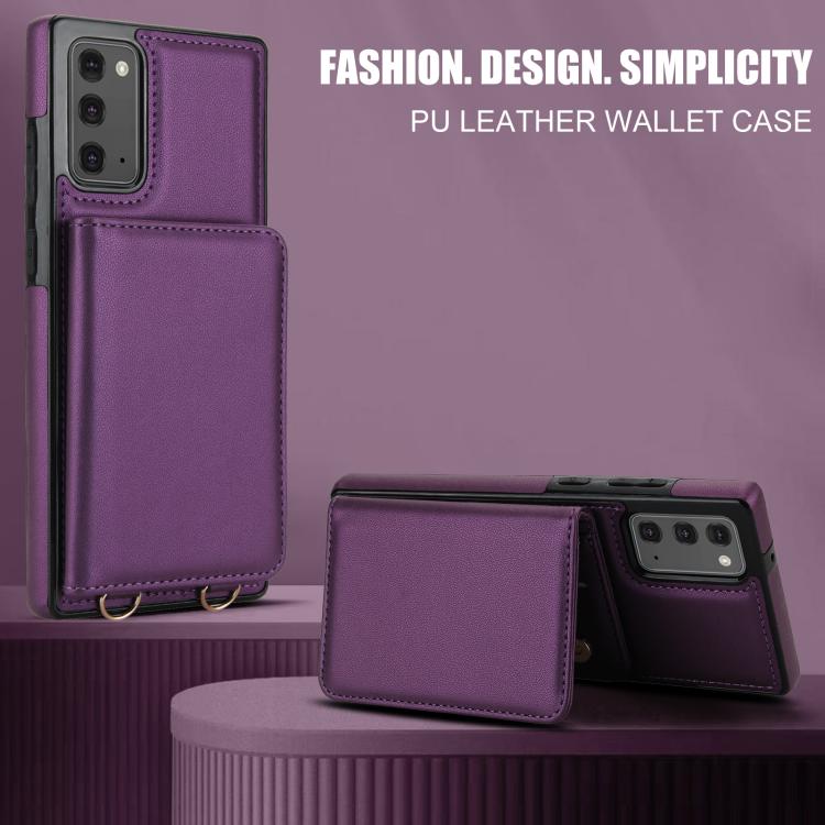 For Samsung Galaxy Note20 Crossbody Dual-buckle Wallet RFID Back Leather Phone Case