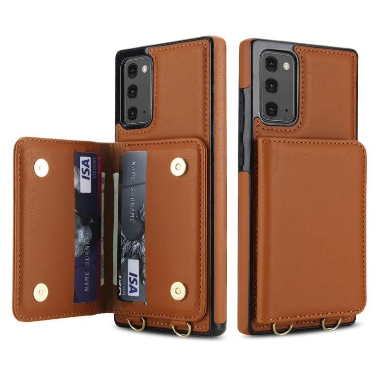 For Samsung Galaxy Note20 Crossbody Dual-buckle Wallet RFID Back Leather Phone Case