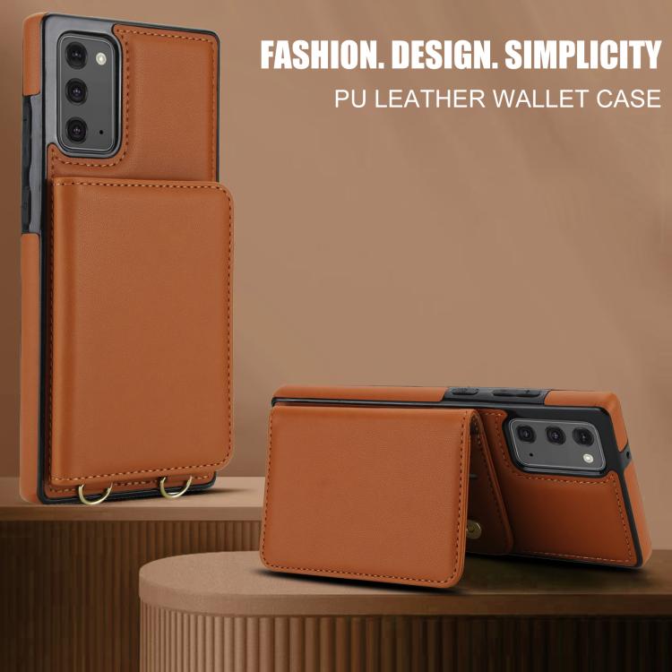 For Samsung Galaxy Note20 Crossbody Dual-buckle Wallet RFID Back Leather Phone Case